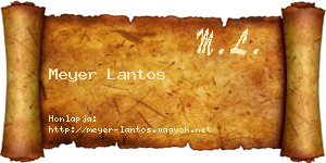 Meyer Lantos névjegykártya